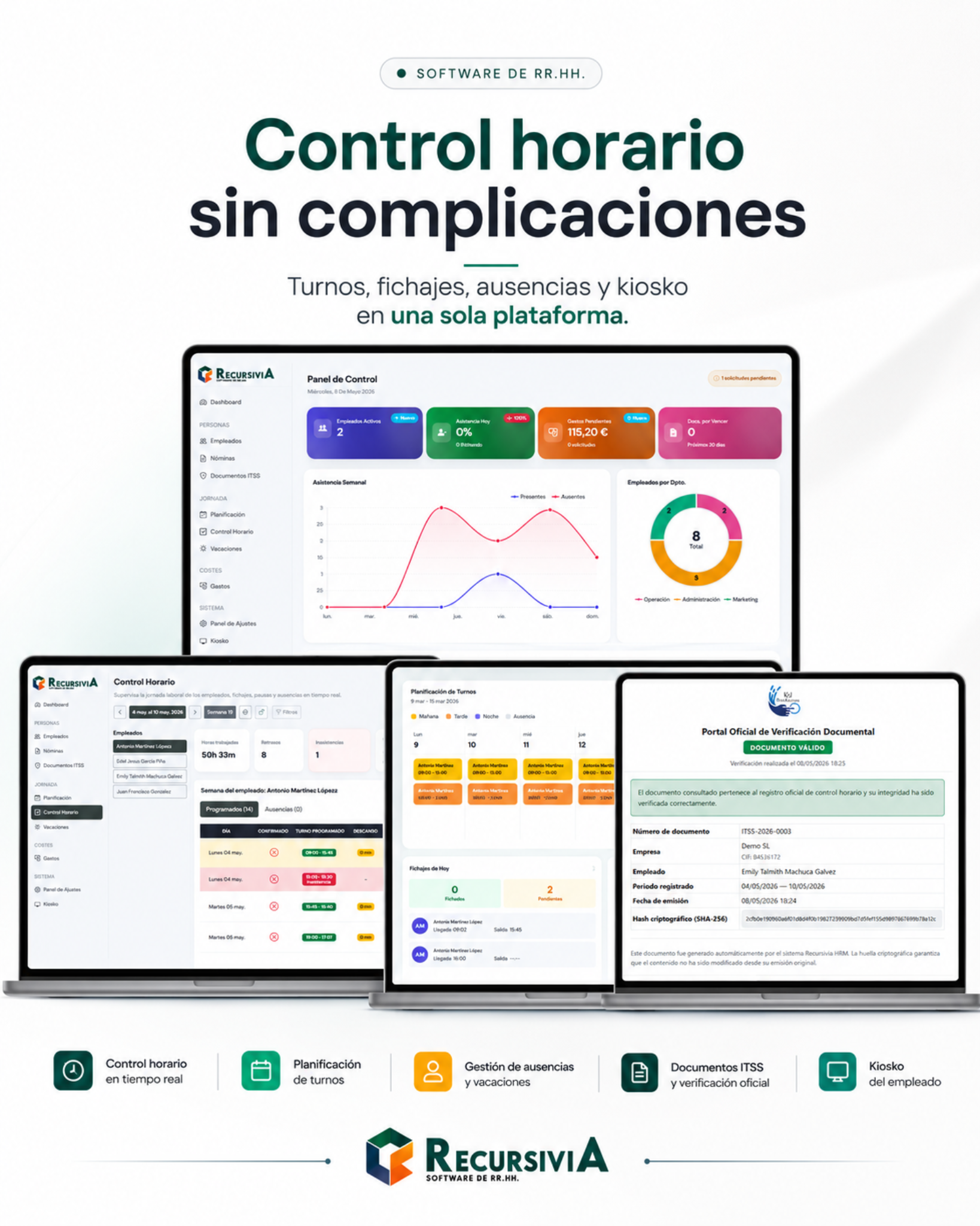 Planes de Recursivia para RRHH, jornada y cumplimiento