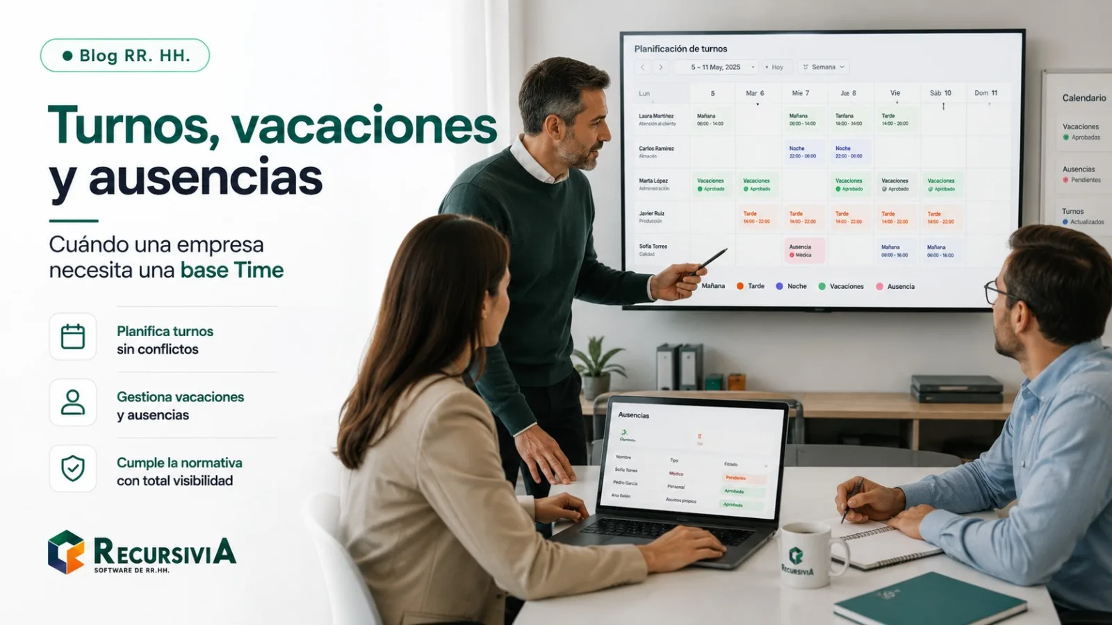 Turnos, vacaciones y ausencias: cuándo una empresa necesita una base Time